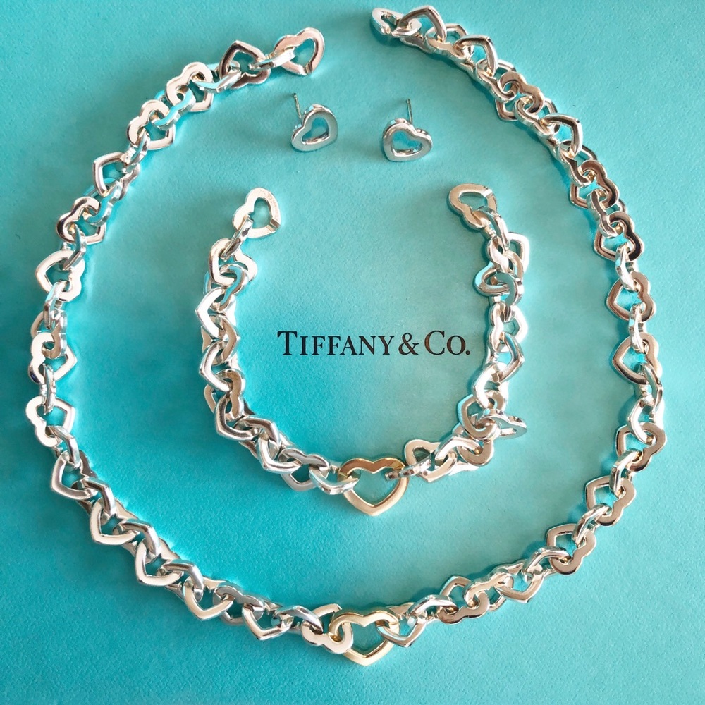 AUTHENTIC Tiffany &Co. Heart Link clasp Set